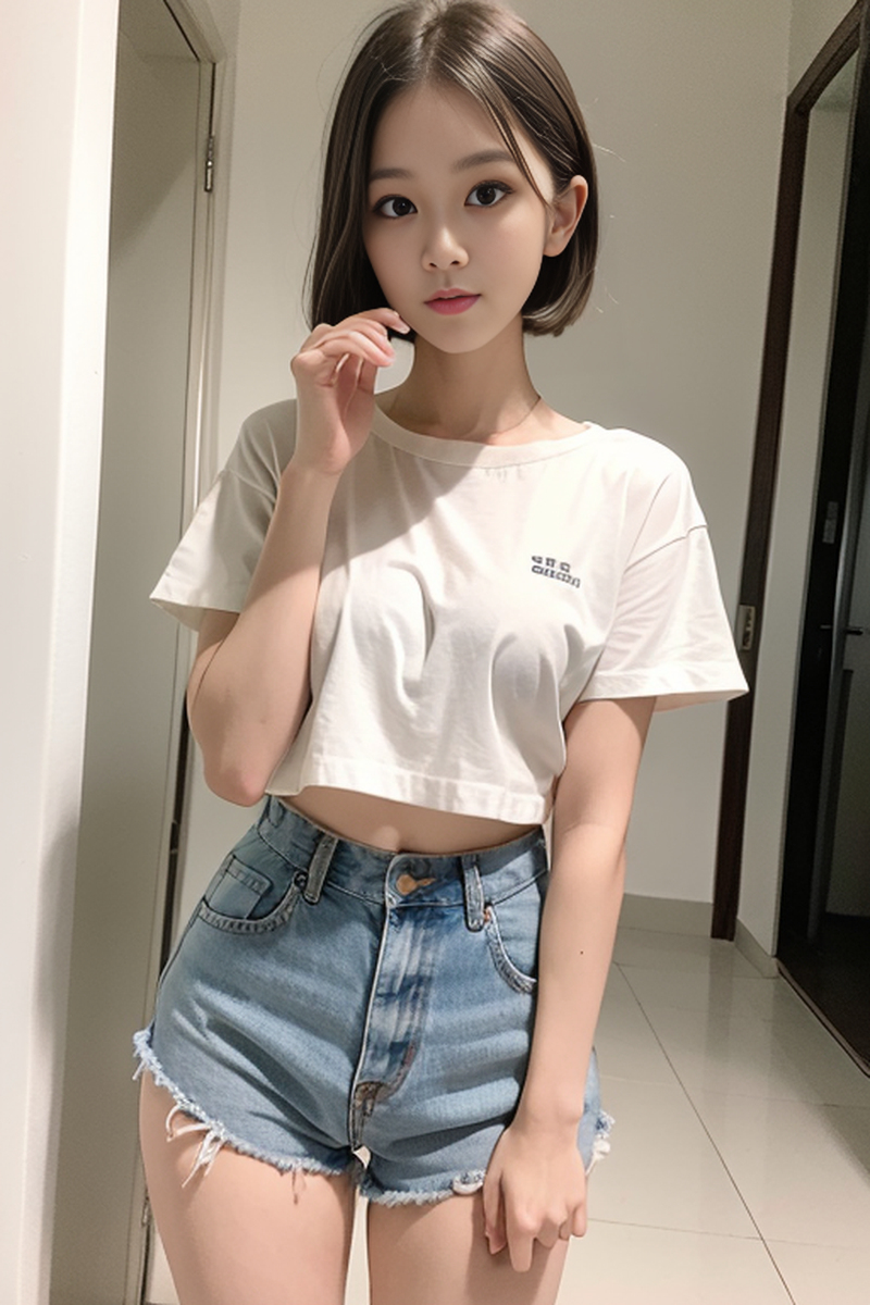 AI生成美女~短髮女孩