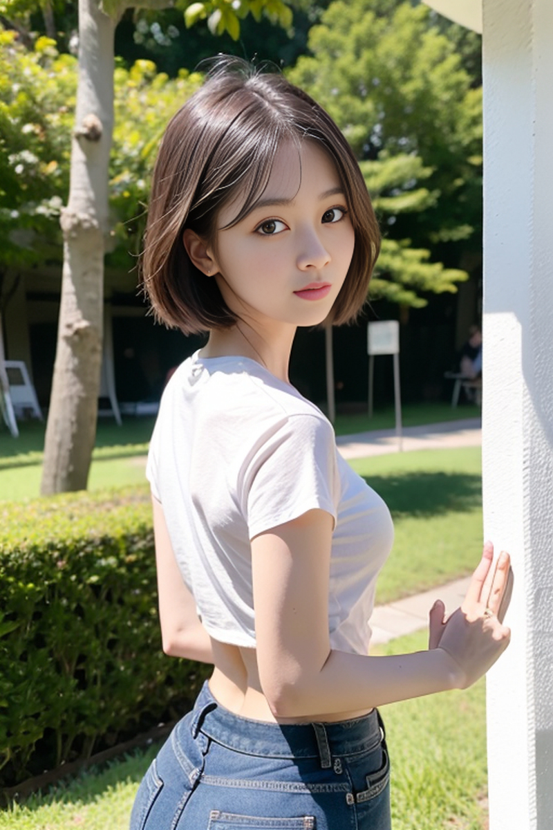 AI生成美女~短髮女孩