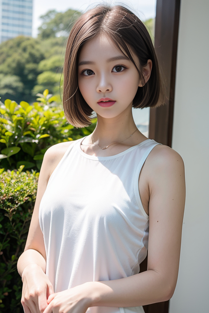 AI生成美女~短髮女孩