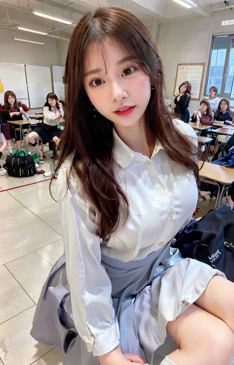 AI生成美女~Girl in classroom