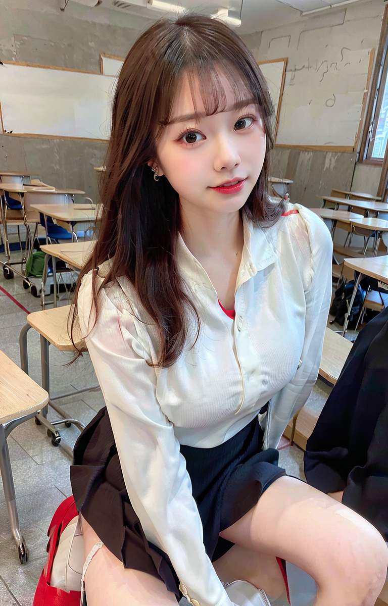 AI生成美女~Girl in classroom