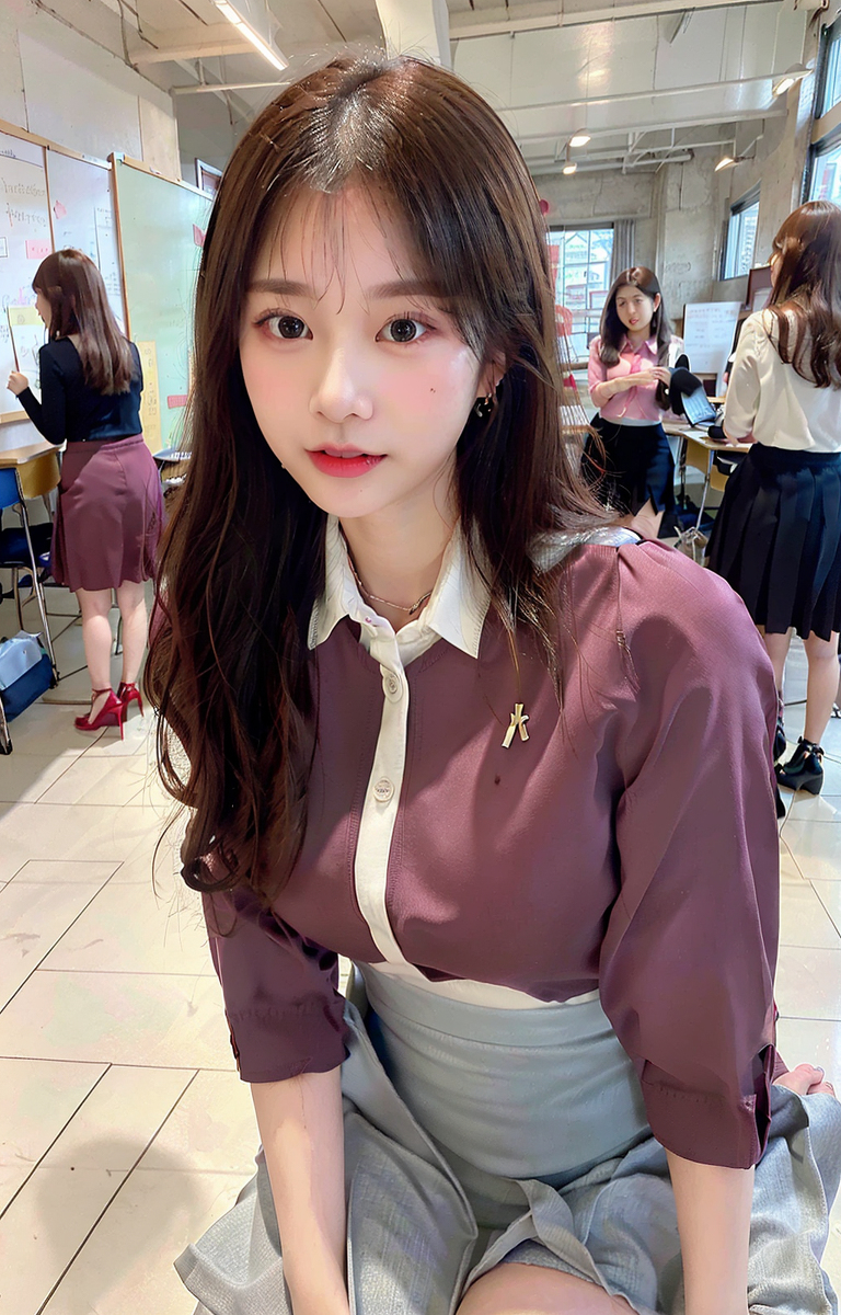 AI生成美女~Girl in classroom