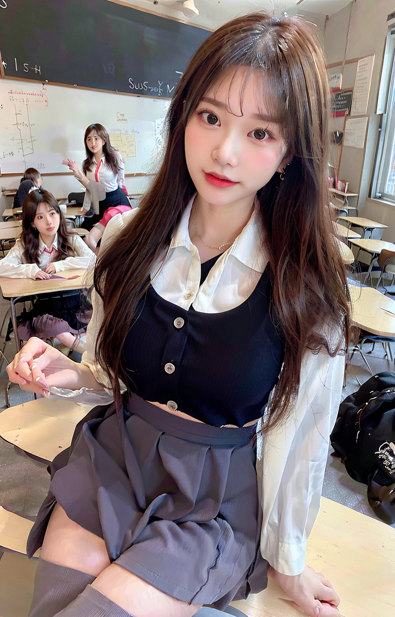 AI生成美女~Girl in classroom