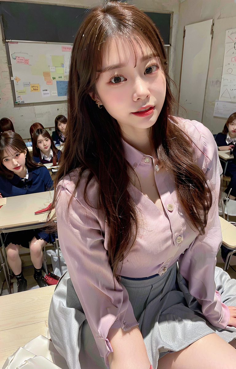 AI生成美女~Girl in classroom