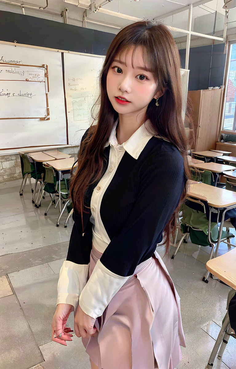 AI生成美女~Girl in classroom