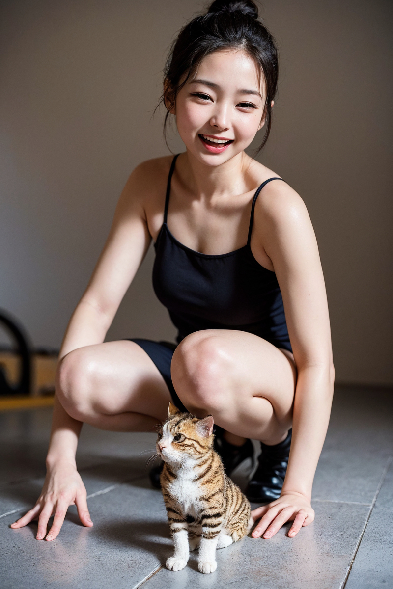 AI生成美女~Girl with Cat