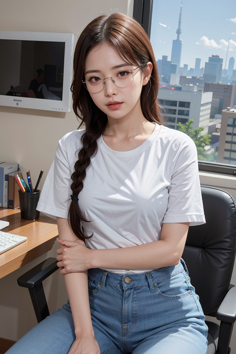 AI生成美女~理系の地味なGirl（平凡的理科女孩）