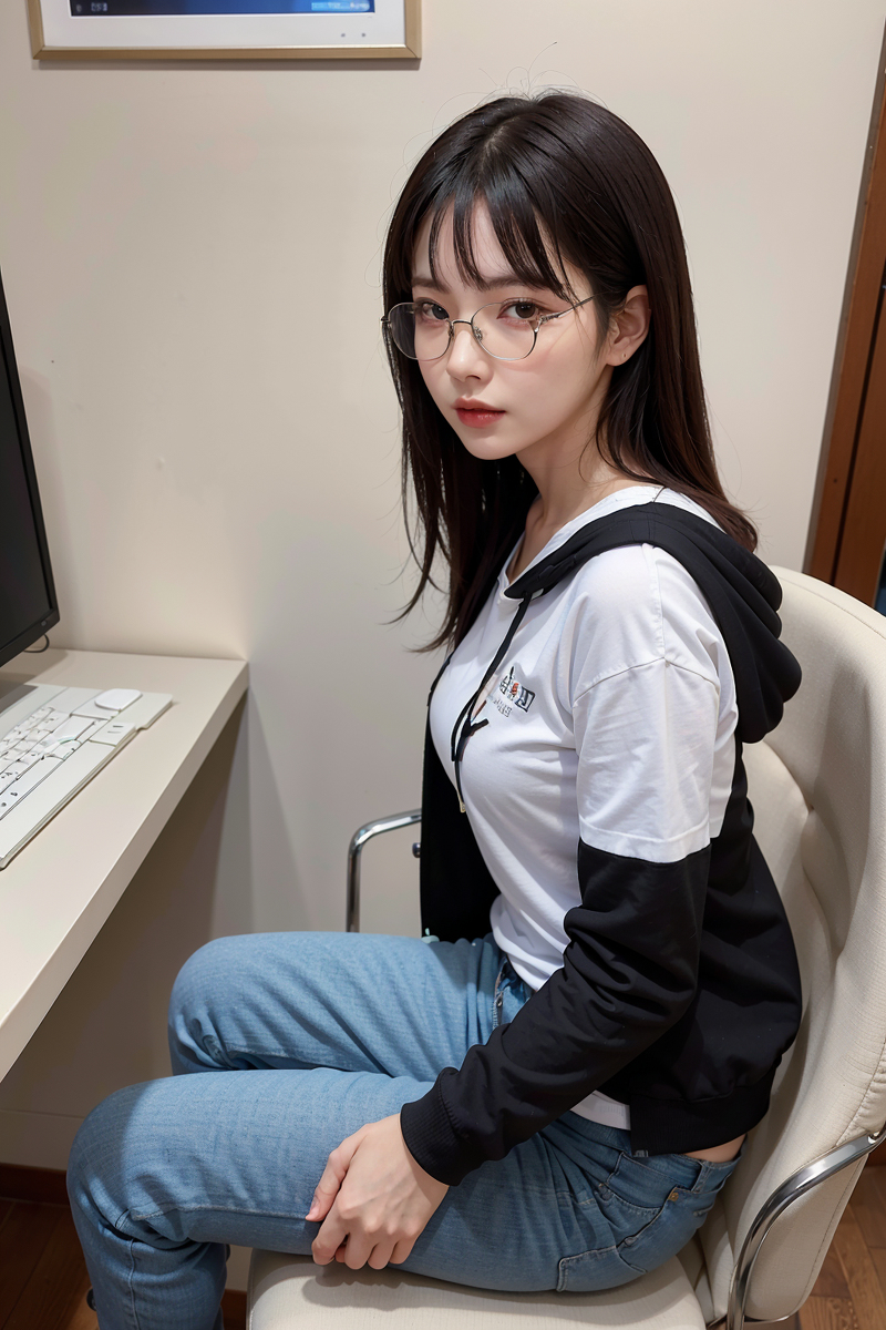 AI生成美女~理系の地味なGirl（平凡的理科女孩）