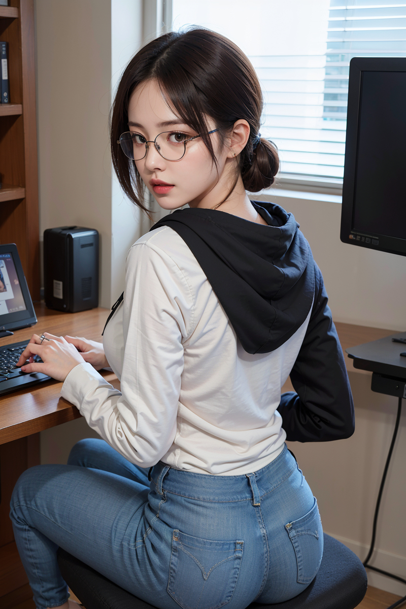 AI生成美女~理系の地味なGirl（平凡的理科女孩）