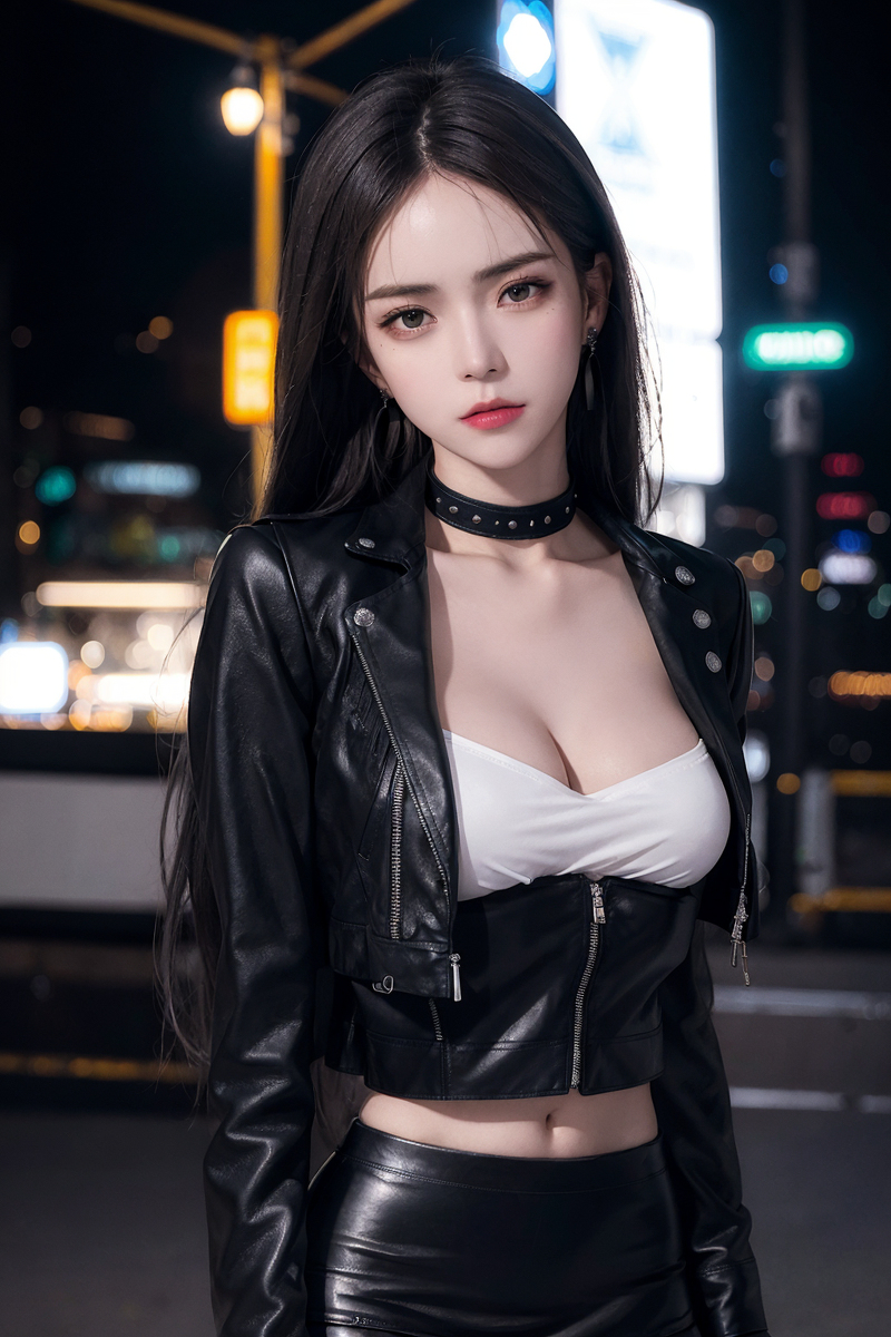 AI生成美女~cyberpunk night girl