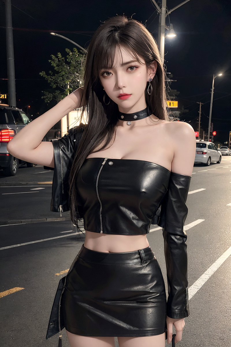AI生成美女~cyberpunk night girl