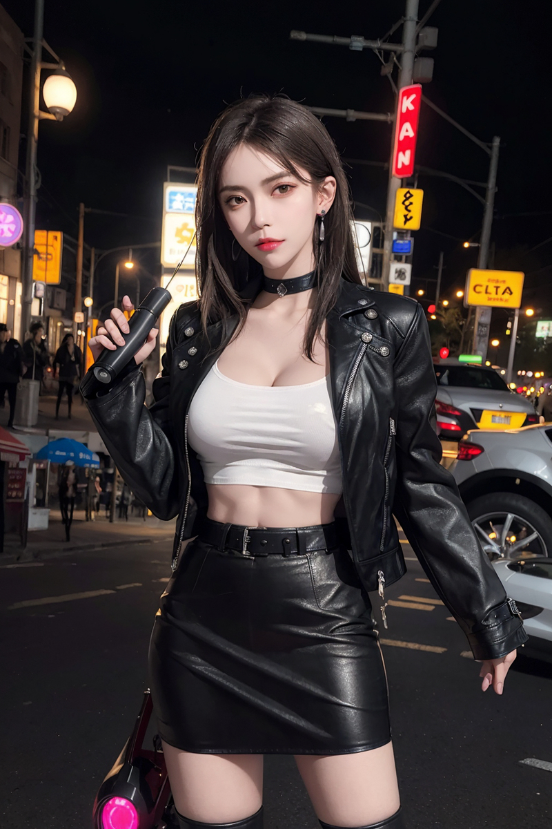 AI生成美女~cyberpunk night girl