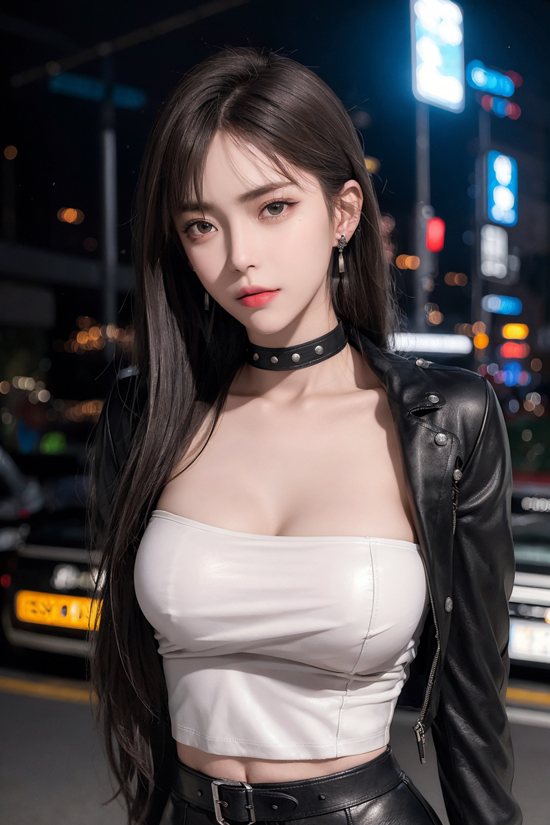 AI生成美女~cyberpunk night girl