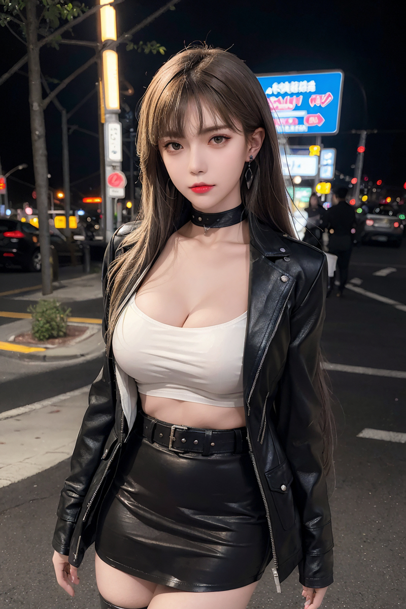 AI生成美女~cyberpunk night girl