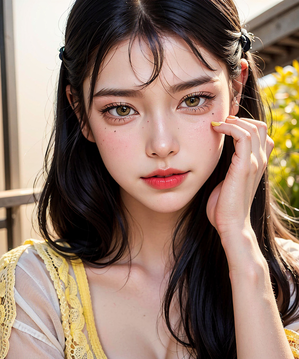 AI生成美女~臉上有痣的鄰家女孩