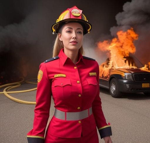 Big tits AI firefighters