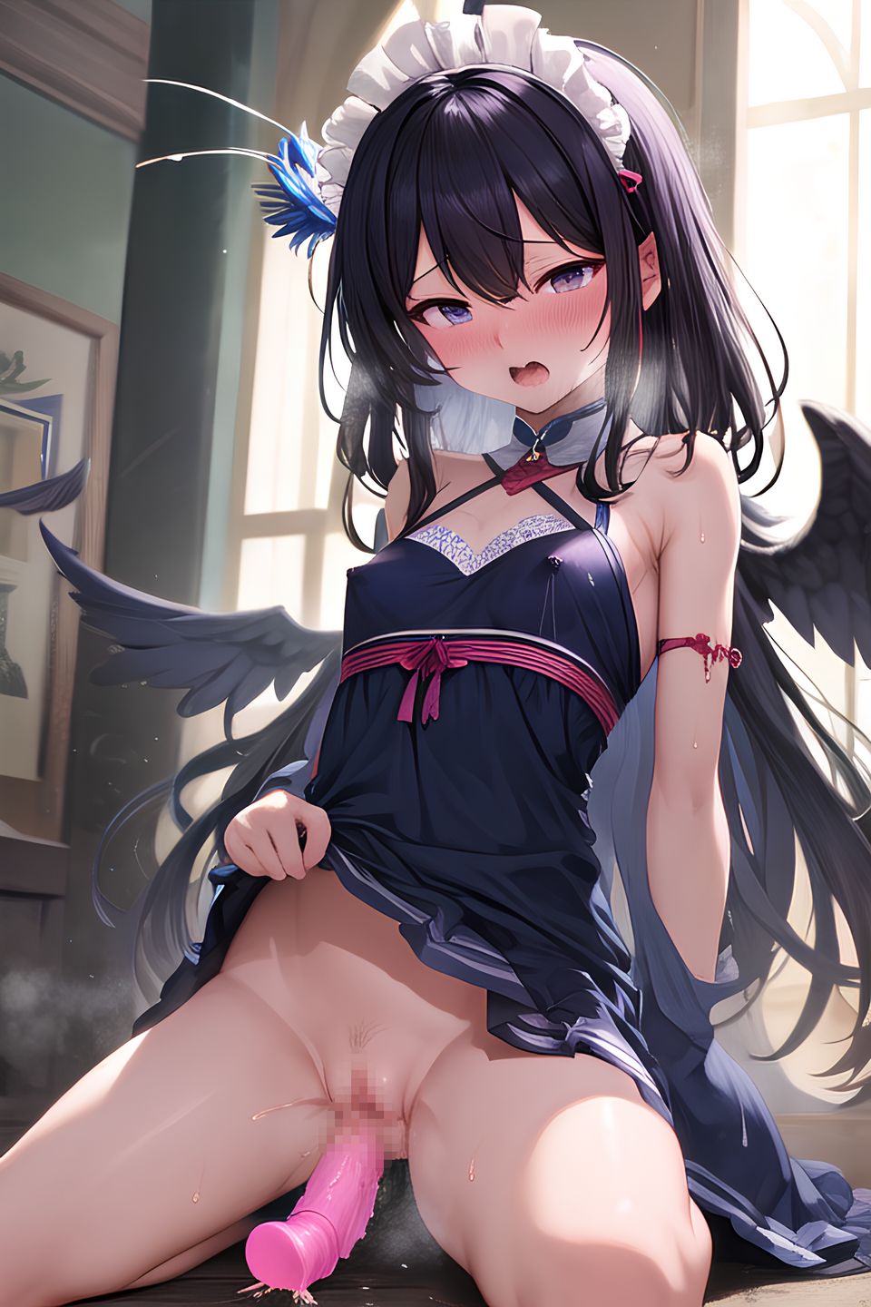 【AI生成】貧乳の女の子がディルドで潮吹きしているエロ畫像 part1
