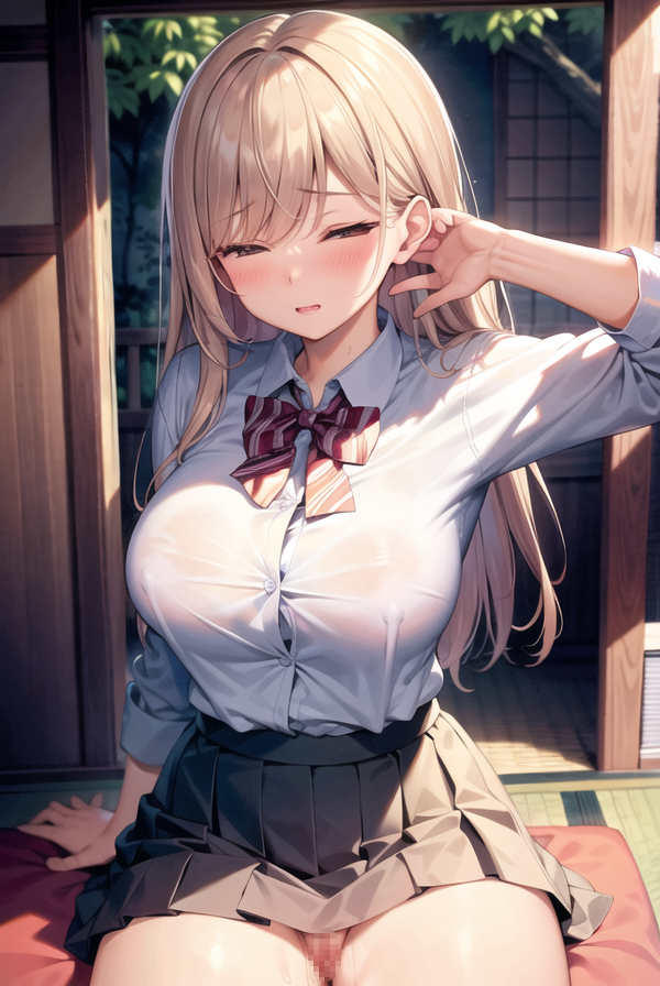 【AIイラストエロ畫像】人目につく場所でえっちな姿をさらすJK Part2