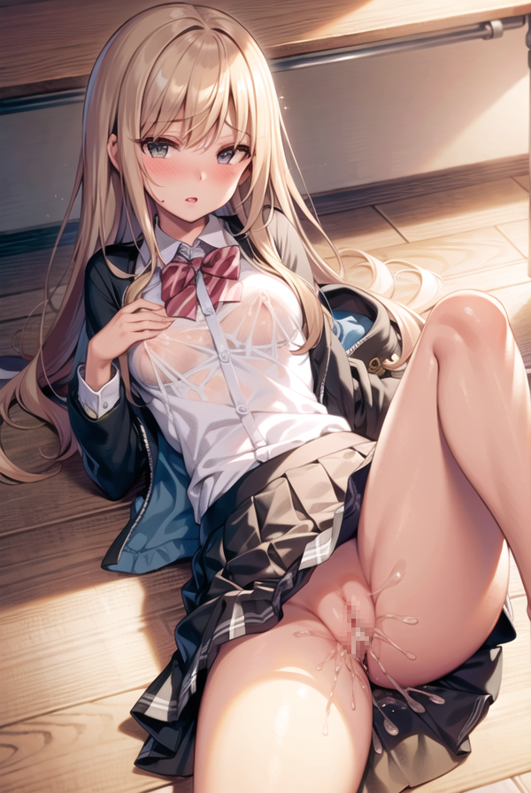 【AIイラストエロ畫像】人目につく場所でえっちな姿をさらすJK Part2