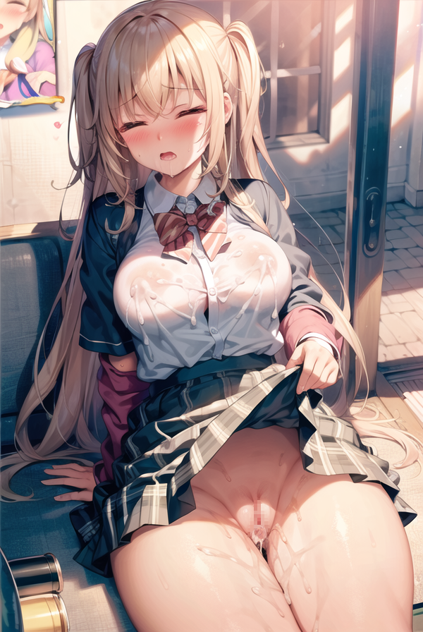 【AIイラストエロ畫像】人目につく場所でえっちな姿をさらすJK Part2