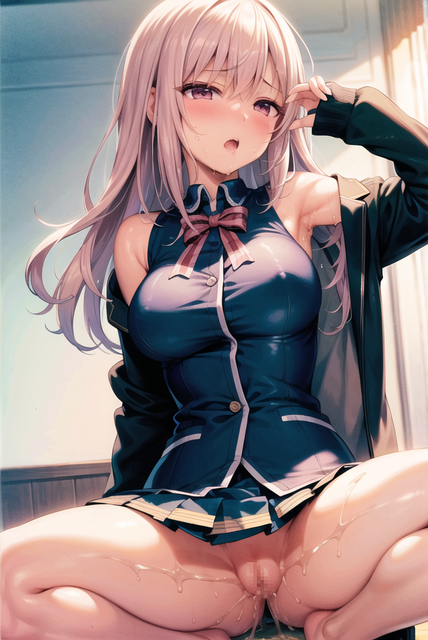 【AIイラストエロ畫像】人目につく場所でえっちな姿をさらすJK Part2