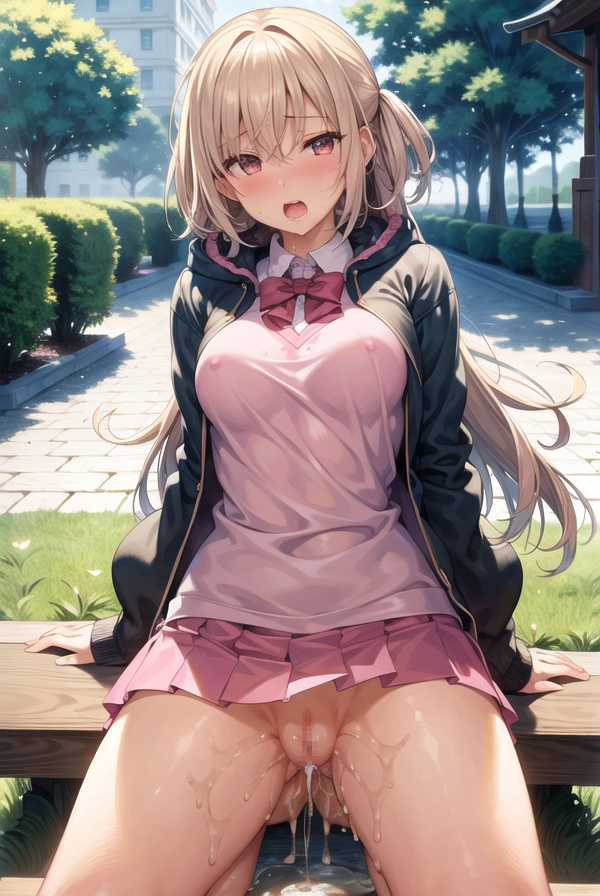 【AIイラストエロ畫像】人目につく場所でえっちな姿をさらすJK Part2