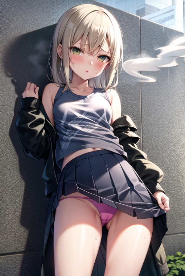 [AI Illustrated Erotic Portrait] Street Fashion Girl in the Roadside