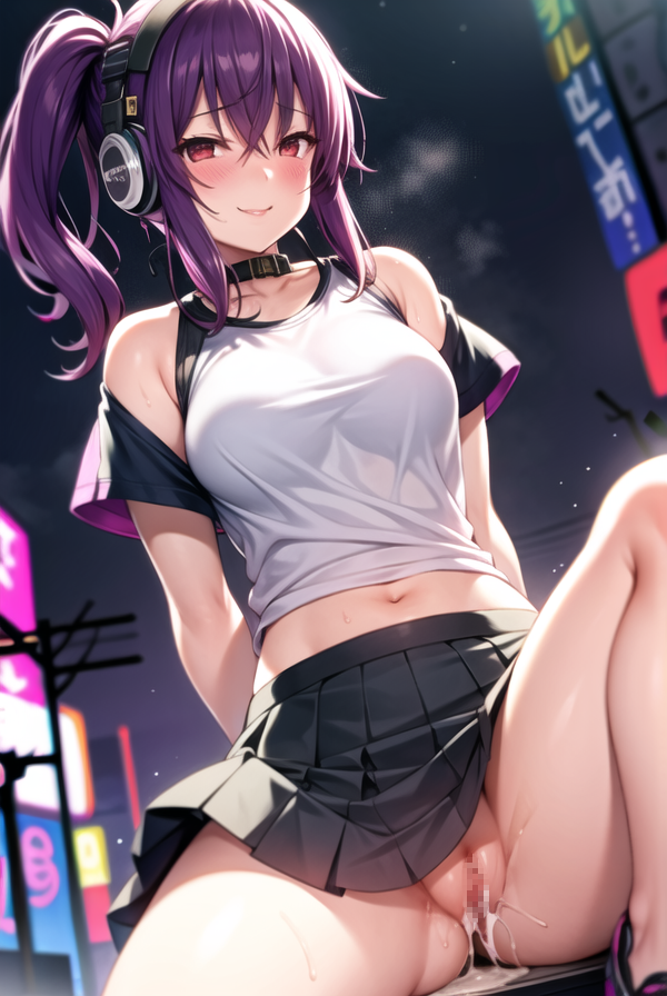 [AI Illustrated Erotic Portrait] Street Fashion Girl in the Roadside
