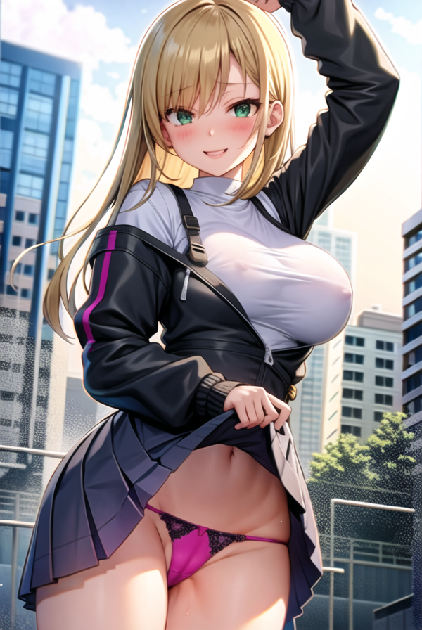 [AI Illustrated Erotic Portrait] Street Fashion Girl in the Roadside