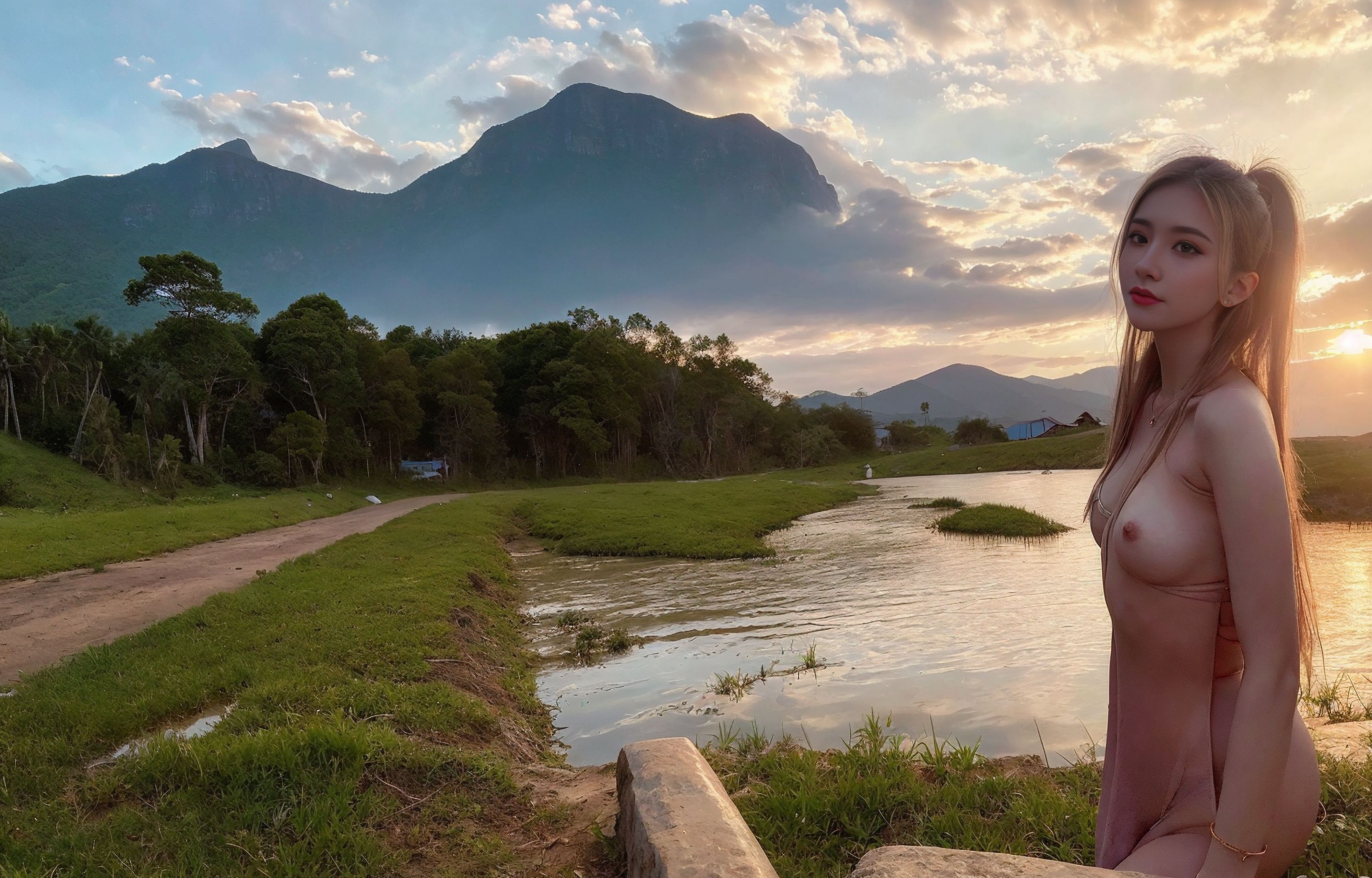☀ ~ The curves of the body are clear • Reflecting the natural scenery of the