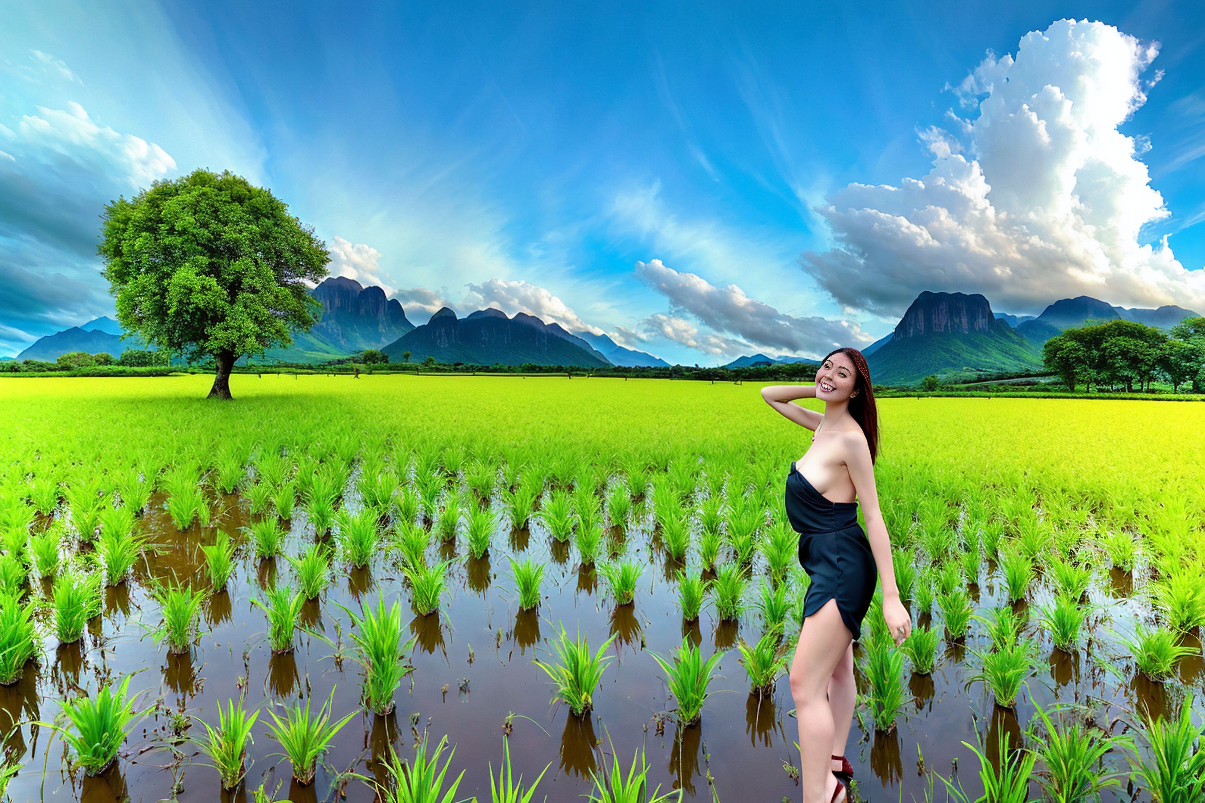☀ ~ The curves of the body are clear • Reflecting the natural scenery of the