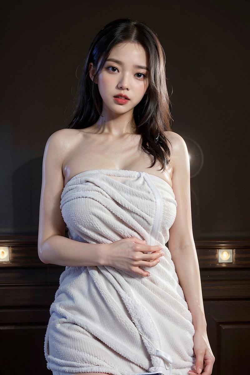 AI-generated beauty ~ shower gown afterShower1,2