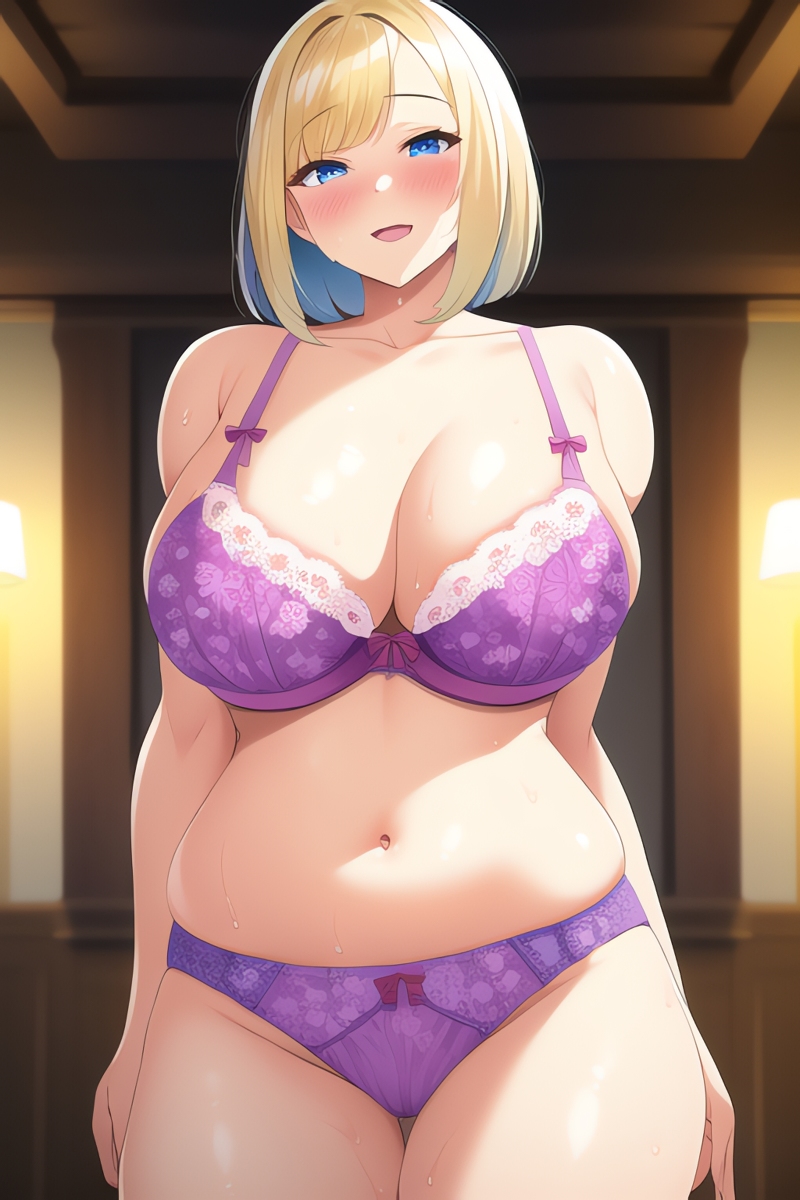 Curvy Blonde Women in Lingerie (AI Generated)
