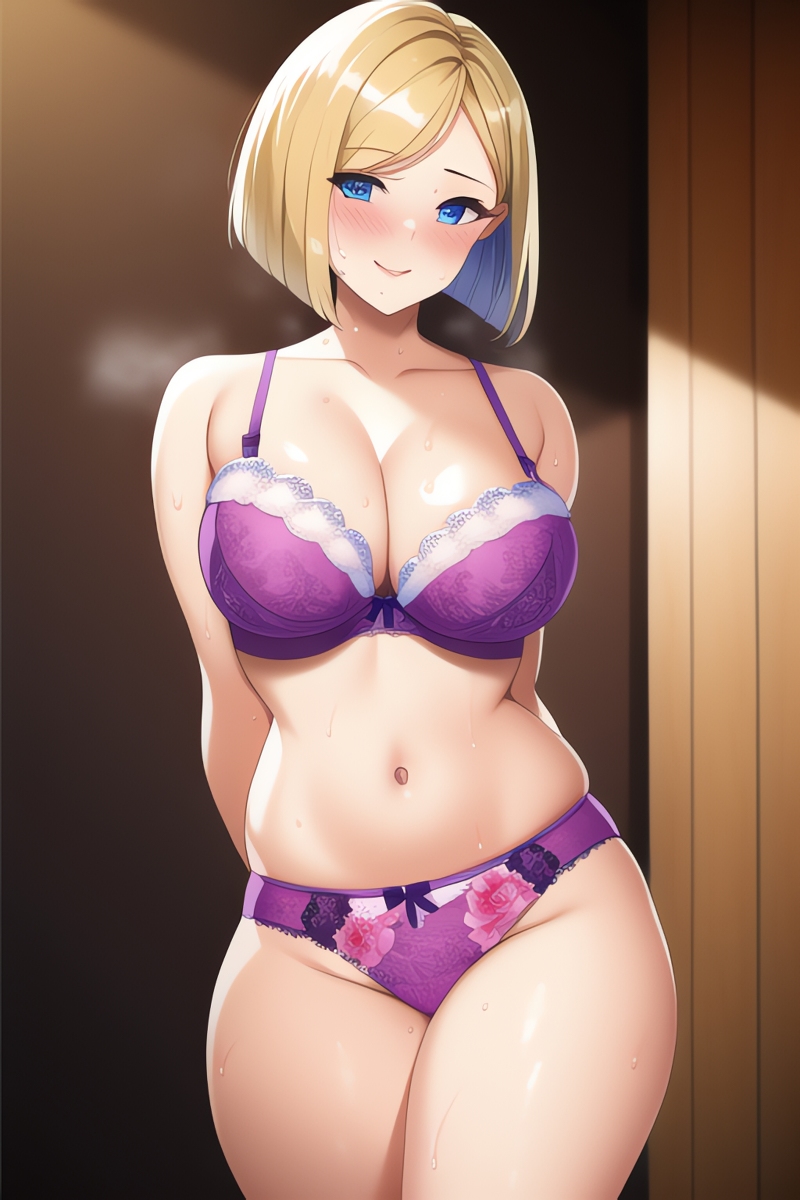 Curvy Blonde Women in Lingerie (AI Generated)