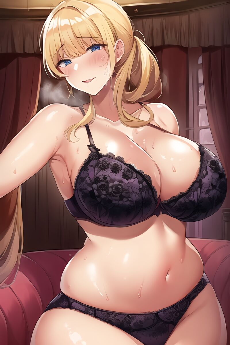 Curvy Blonde Women in Lingerie (AI Generated)