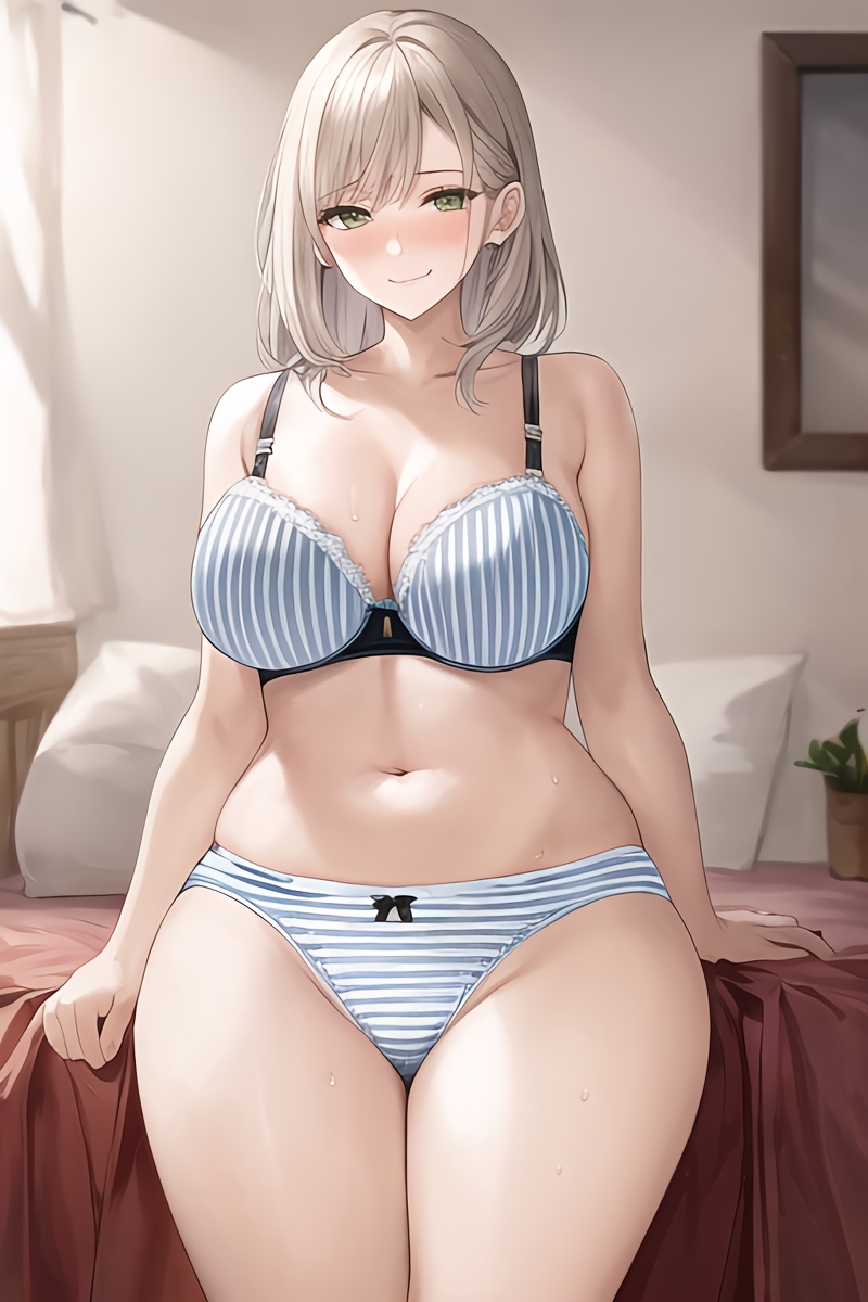 Curvy Blonde Women in Lingerie (AI Generated)