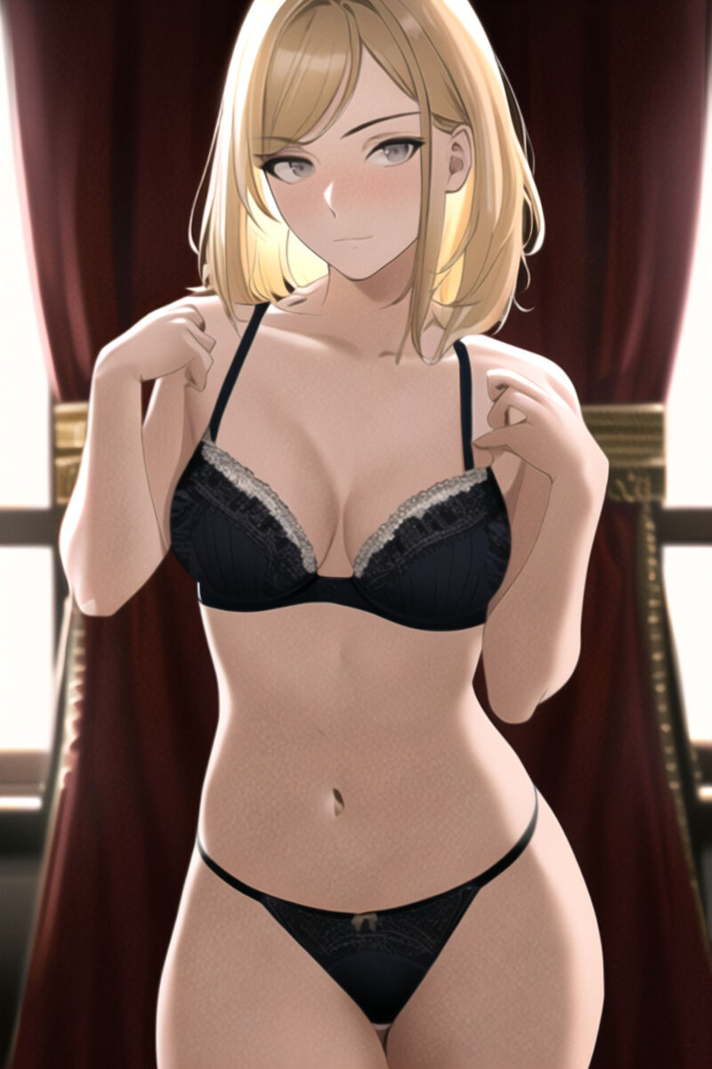 Curvy Blonde Women in Lingerie (AI Generated)