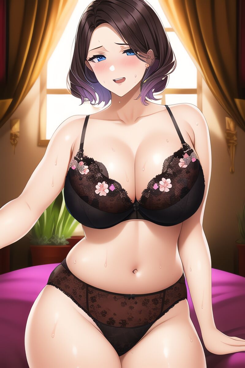 Curvy Burnette Women in Lingerie (AI Generated)