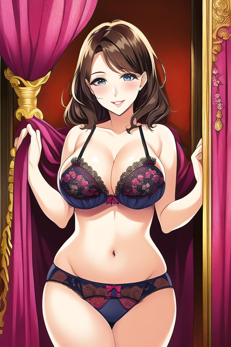 Curvy Burnette Women in Lingerie (AI Generated)
