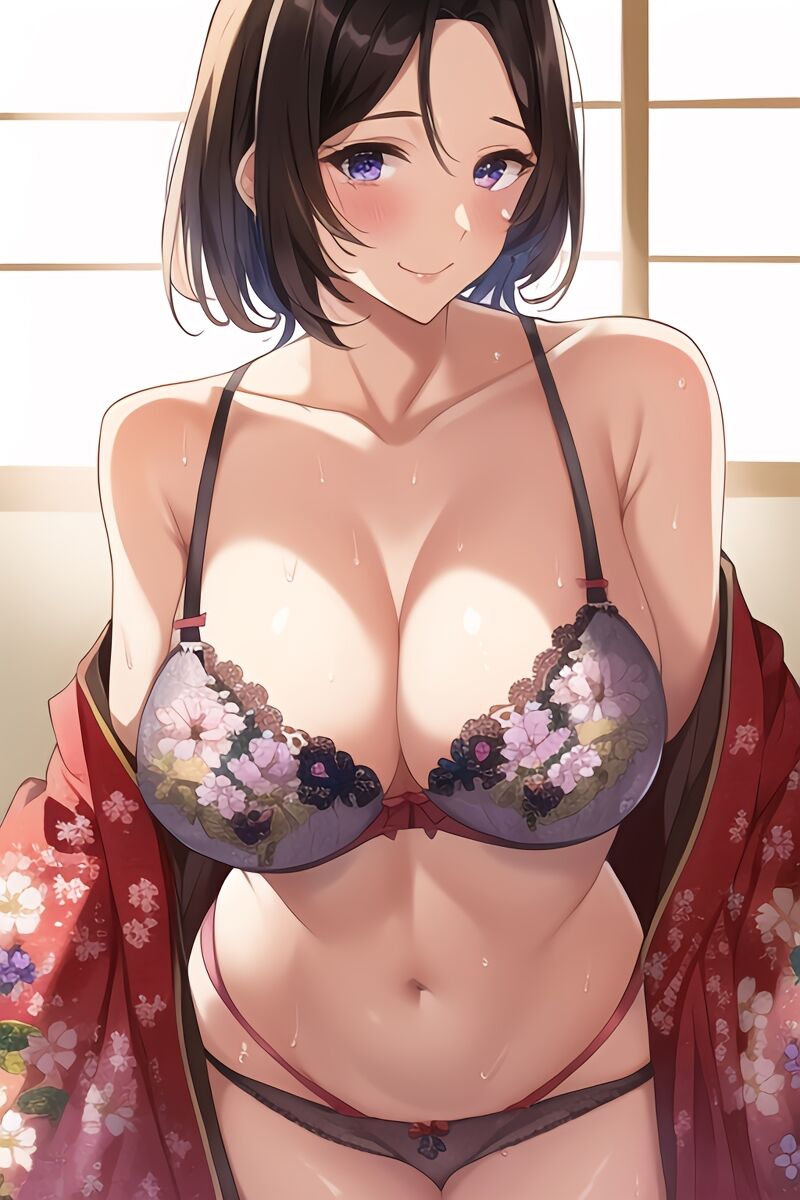 Curvy Burnette Women in Lingerie (AI Generated)