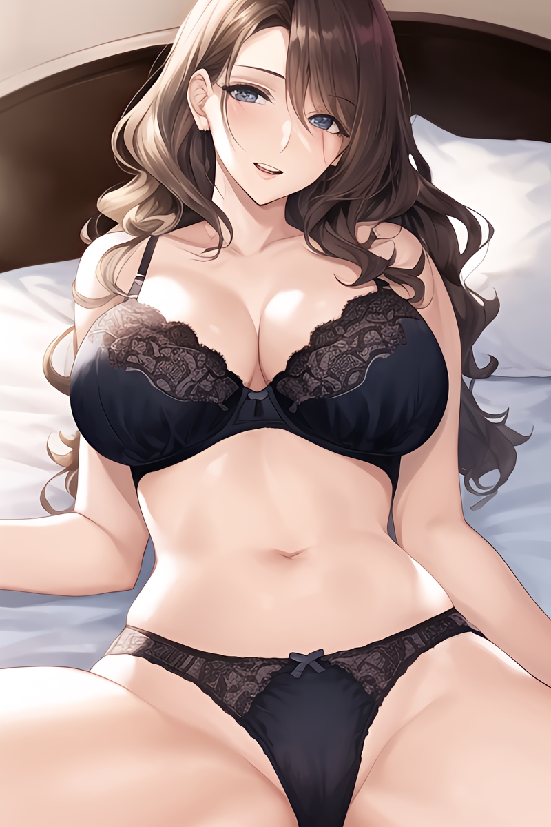 Curvy Burnette Women in Lingerie (AI Generated)