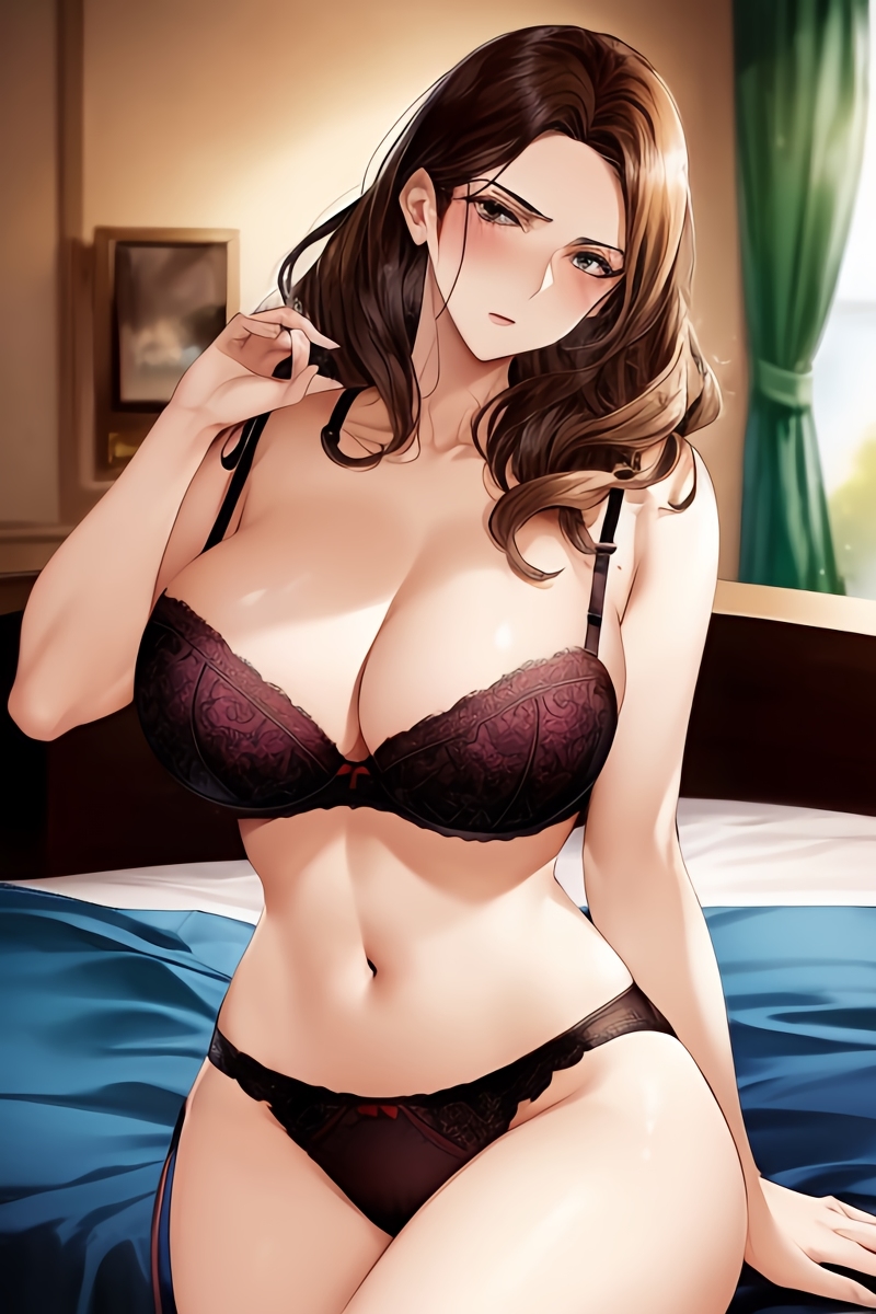 Curvy Burnette Women in Lingerie (AI Generated)