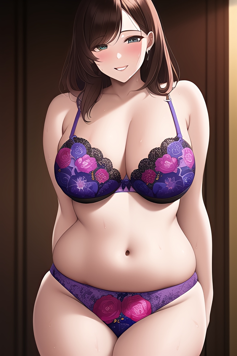 Curvy Burnette Women in Lingerie (AI Generated)