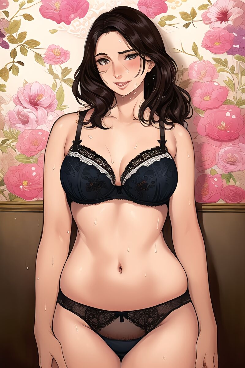 Curvy Burnette Women in Lingerie (AI Generated)