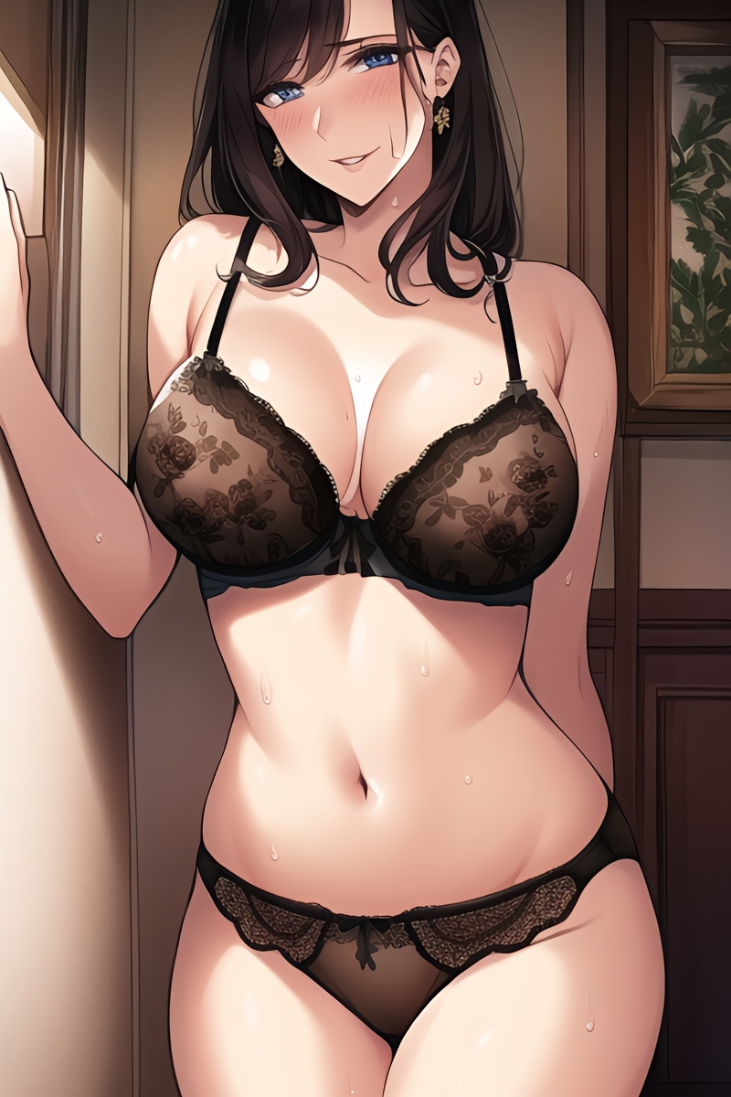 Curvy Burnette Women in Lingerie (AI Generated)