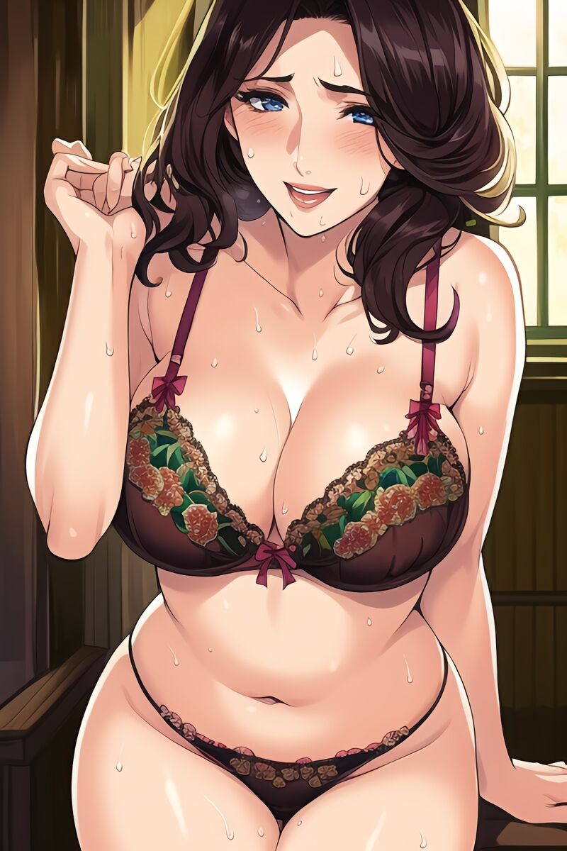 Curvy Burnette Women in Lingerie (AI Generated)