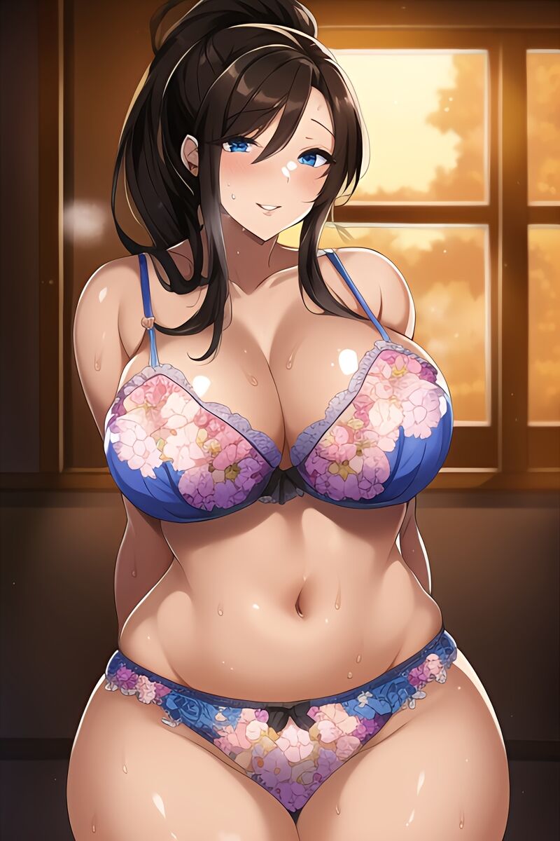 Curvy Burnette Women in Lingerie (AI Generated)