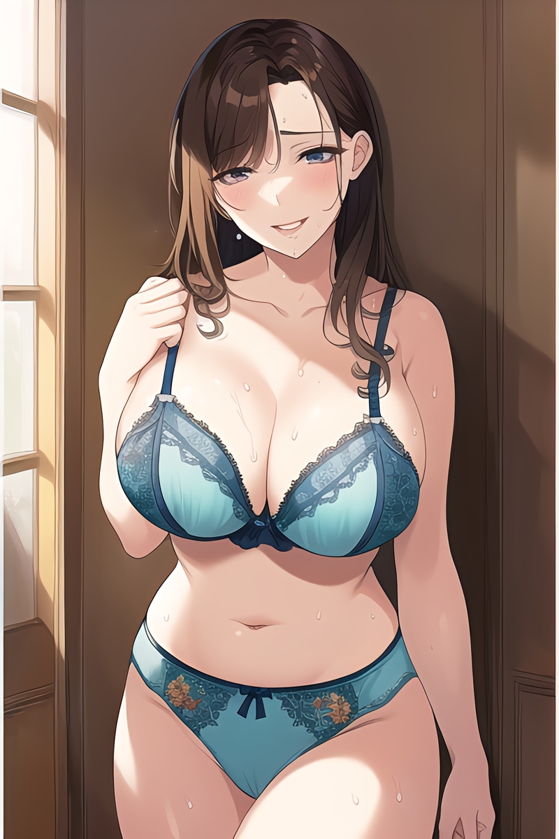 Curvy Burnette Women in Lingerie (AI Generated)