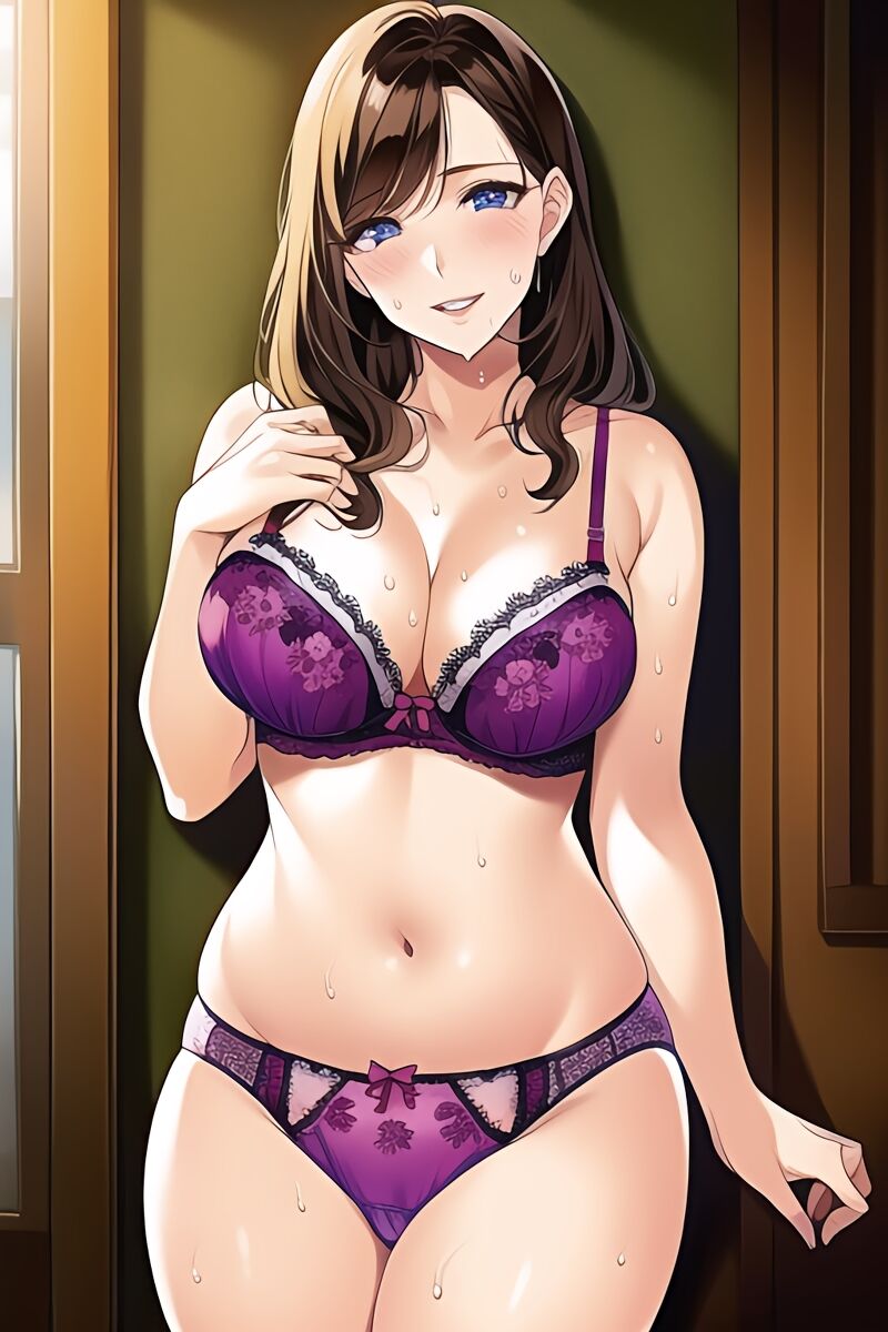 Curvy Burnette Women in Lingerie (AI Generated)