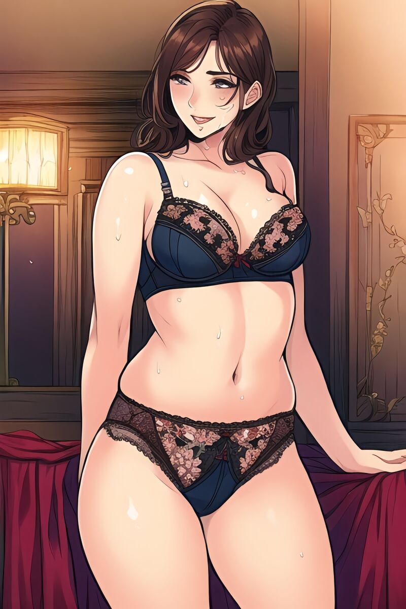 Curvy Burnette Women in Lingerie (AI Generated)